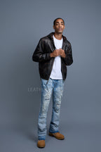 Men's Leather Hoodie [Copper]