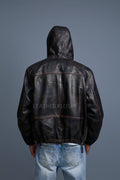 Men's Leather Hoodie [Copper]