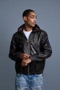 Men's Leather Hoodie [Copper]