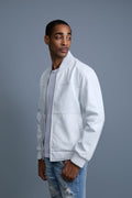 Men's Classic Baseball Leather Jacket White