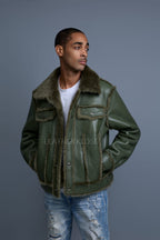 Men's Shepherd Shearling Jacket [Military Green]