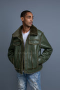 Men's Shepherd Shearling Jacket [Military Green]