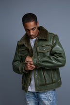 Men's Shepherd Shearling Jacket [Military Green]