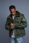 Men's Shepherd Shearling Jacket [Military Green]