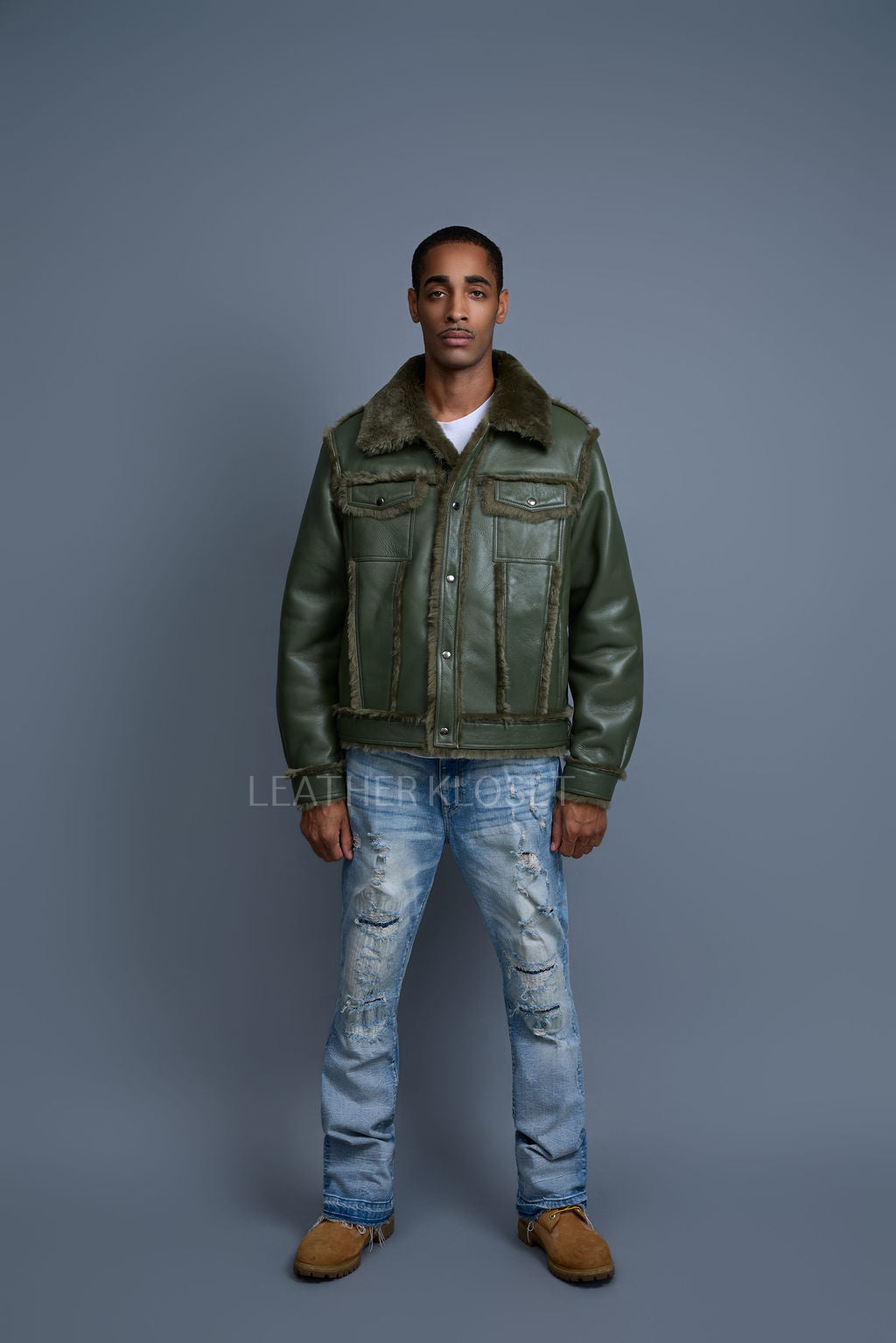 Men's Shepherd Shearling Jacket [Military Green]