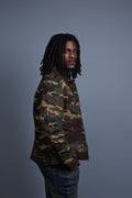 Men's Camron Camo Cotton & Leather Jacket