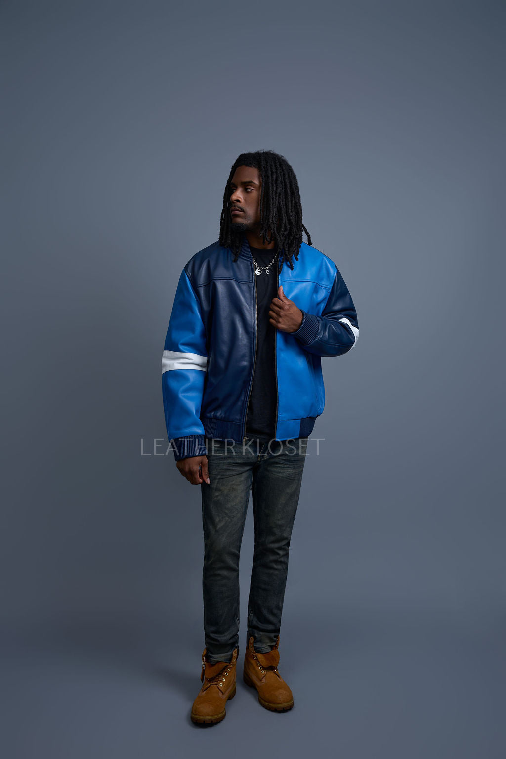 Men's Baseball Multi Color Jacket [Navy/Royal/White]
