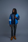 Men's Baseball Multi Color Jacket [Navy/Royal/White]