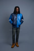 Men's Baseball Multi Color Jacket [Navy/Royal/White]