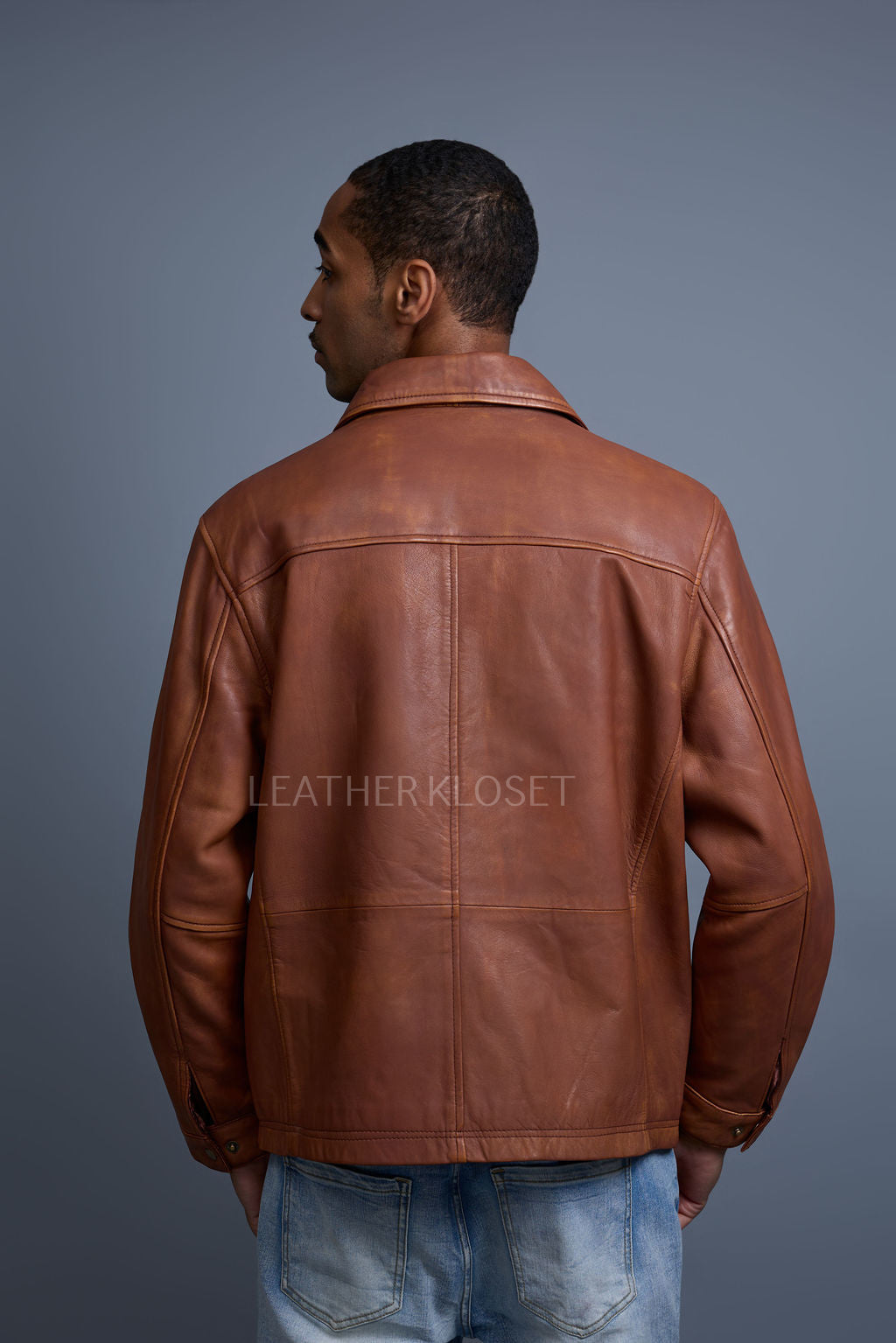 Men's Compton Leather Jacket [Caramel Crunch]
