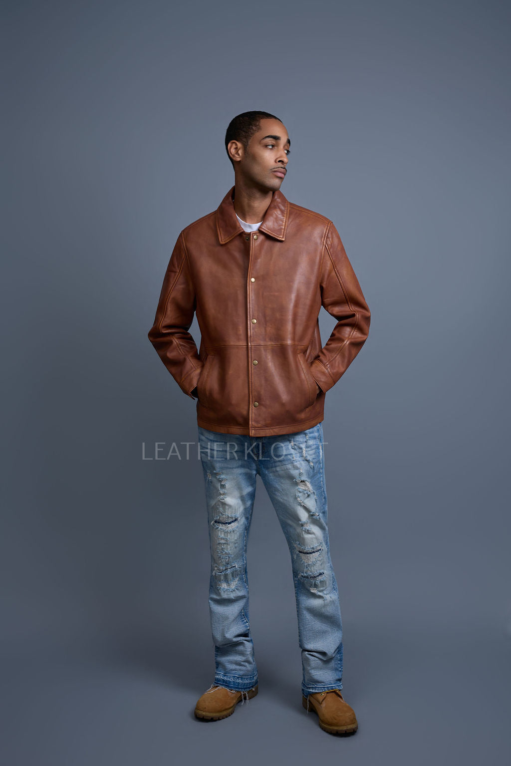 Men's Compton Leather Jacket [Caramel Crunch]
