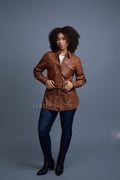 Women's Leather Shirt [Caramel Crunch]