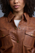Women's Leather Shirt [Caramel Crunch]