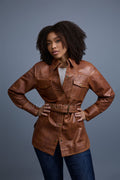 Women's Leather Shirt [Caramel Crunch]