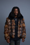 Men's Arlo Fox Fur Bomber Jacket [Crystal]