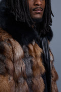 Men's Arlo Fox Fur Bomber Jacket [Crystal]