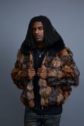 Men's Arlo Fox Fur Bomber Jacket [Crystal]