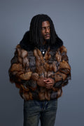 Men's Arlo Fox Fur Bomber Jacket [Crystal]