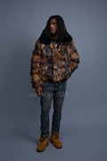 Men's Arlo Fox Fur Bomber Jacket [Crystal]