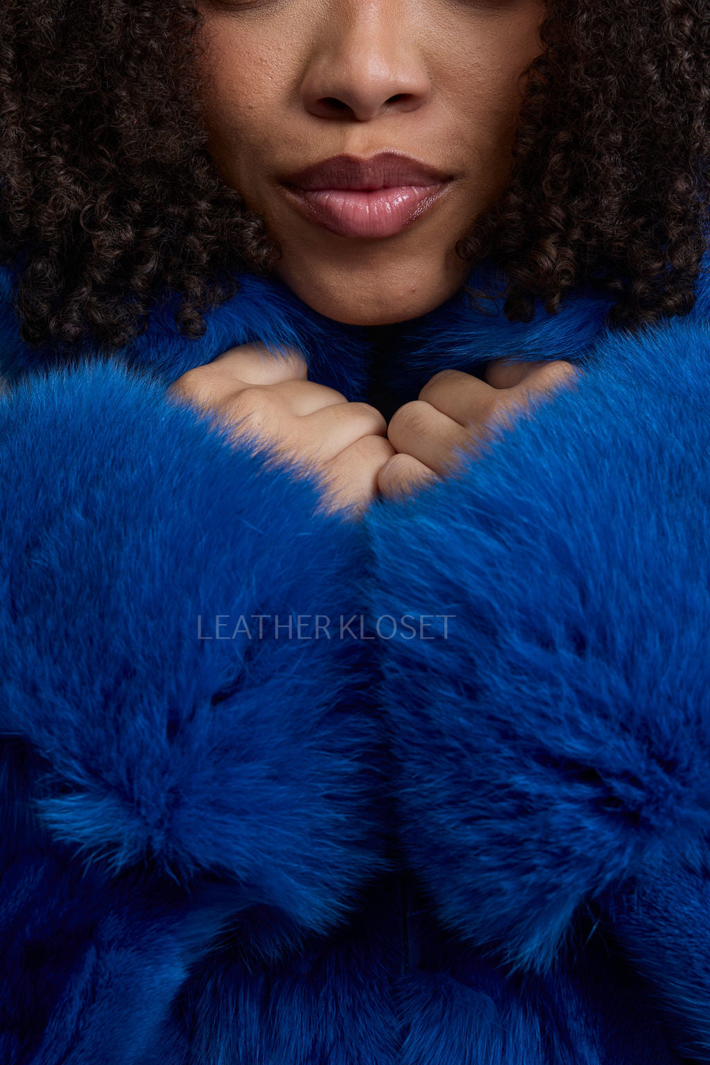 Women's Crop Fox Bomber With Hood [Sapphire Blue]