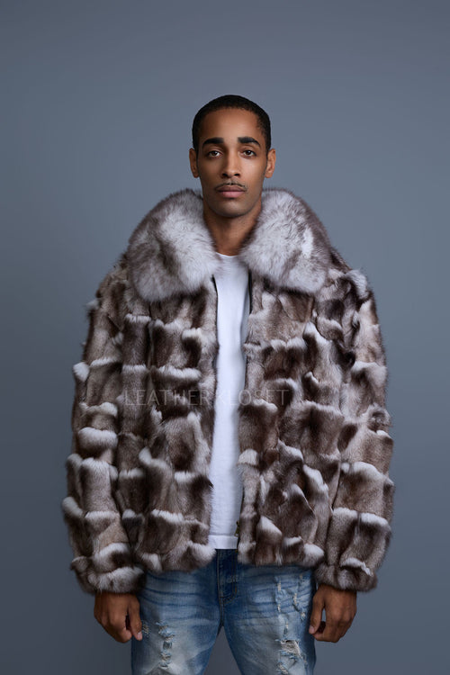 Men's Hudson Fox Fur Bomber Jacket [Natural]