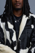 Men's Pony Skin Blazer [Black/Beige]