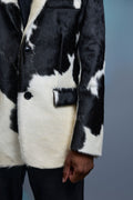 Men's Pony Skin Blazer [Black/Beige]