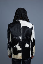Men's Pony Skin Blazer [Black/Beige]