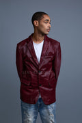 Men's Pony Skin Blazer [Burgundy]