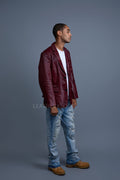 Men's Pony Skin Blazer [Burgundy]