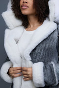 Women's Hazel Full Length Real Sheepskin Trench Coat [Distressed Grey]