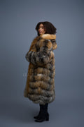 Women's Iris Fox Trench Coat [Cross Fox]