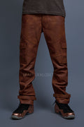 Men's Leather Stack Jean Pants [Caramel Crunch]