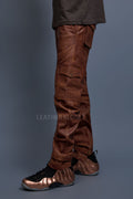 Men's Leather Stack Jean Pants [Caramel Crunch]