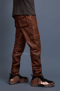 Men's Leather Stack Jean Pants [Caramel Crunch]