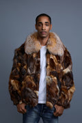 Men's Hudson Fox Fur Bomber Jacket [Crystal]