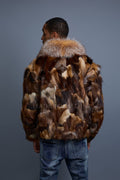 Men's Hudson Fox Fur Bomber Jacket [Crystal]