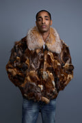 Men's Hudson Fox Fur Bomber Jacket [Crystal]