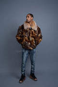 Men's Hudson Fox Fur Bomber Jacket [Crystal]