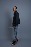 Men's Camron Camo Cotton & Leather Jacket