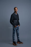 Men's Camron Camo Cotton & Leather Jacket
