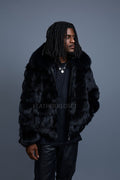 Men's Hudson Fox Fur Bomber Jacket [Black]