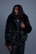 Men's Hudson Fox Fur Bomber Jacket [Black]