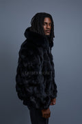 Men's Hudson Fox Fur Bomber Jacket [Black]