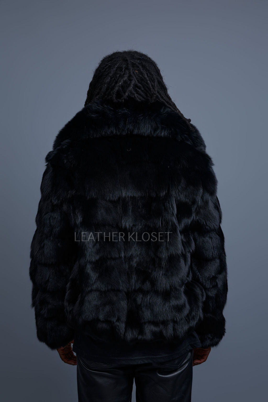 Men's Hudson Fox Fur Bomber Jacket [Black]