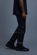 Men's Leather Jean Pants [Black]