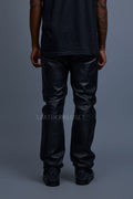 Men's Leather Jean Pants [Black]