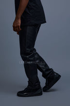 Men's Leather Jean Pants [Black]