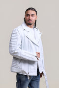 Men's Trey Biker Jacket White