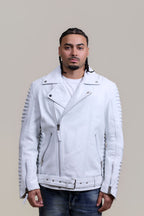 Men's Trey Biker Jacket White